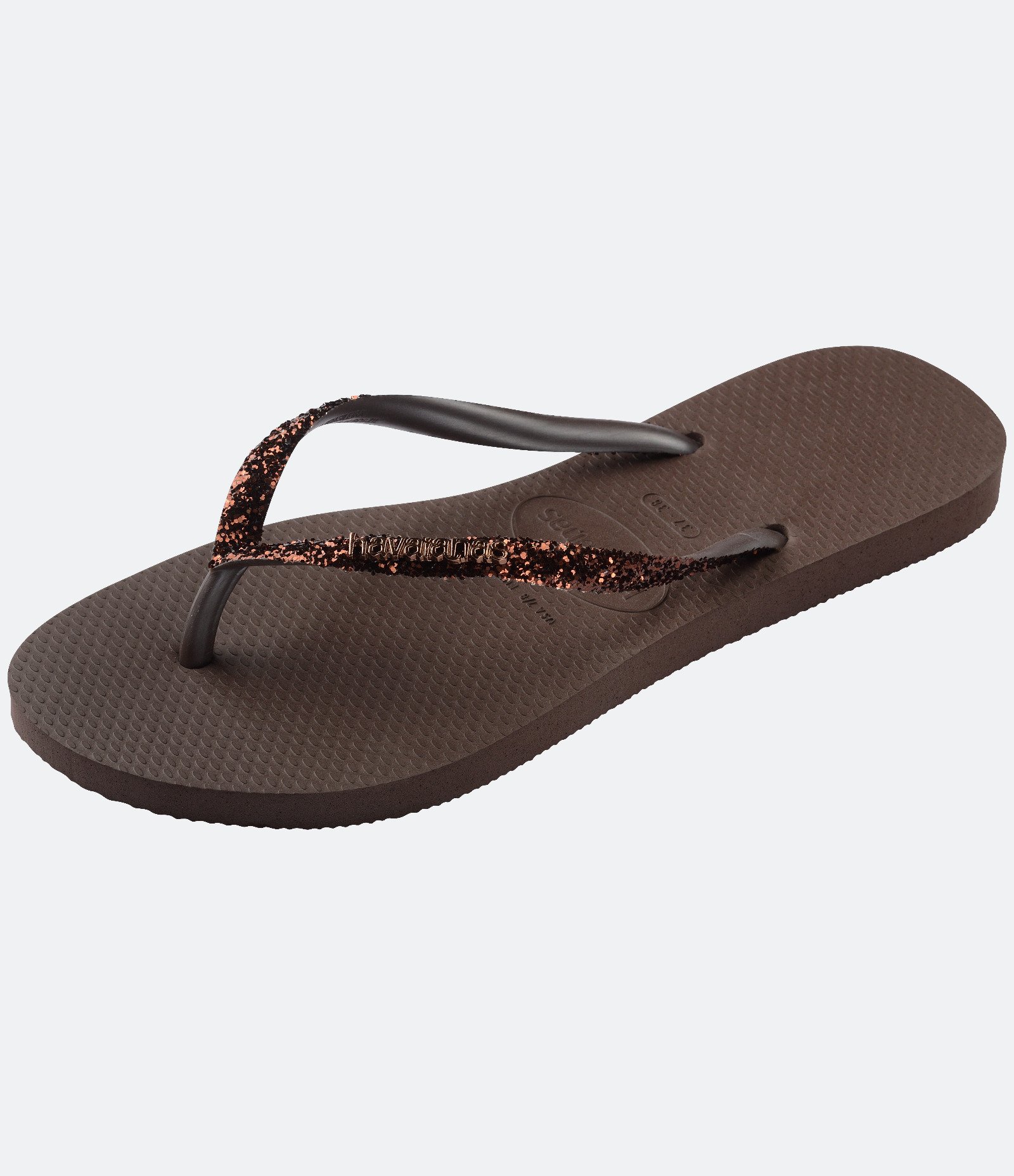 Chinelo Havaianas Tiras Finas com Glitter Marrom 6