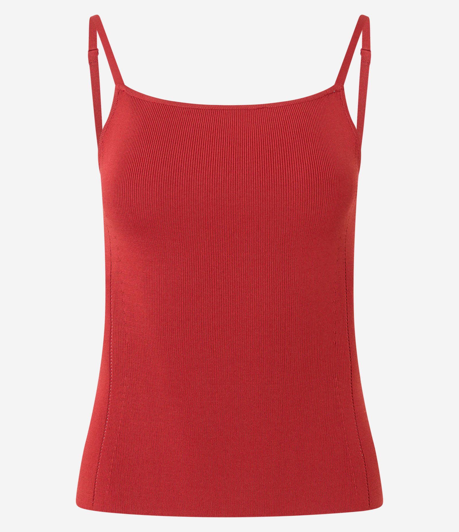 Blusa de Alça em Tricô com Decote Reto Vermelho 5