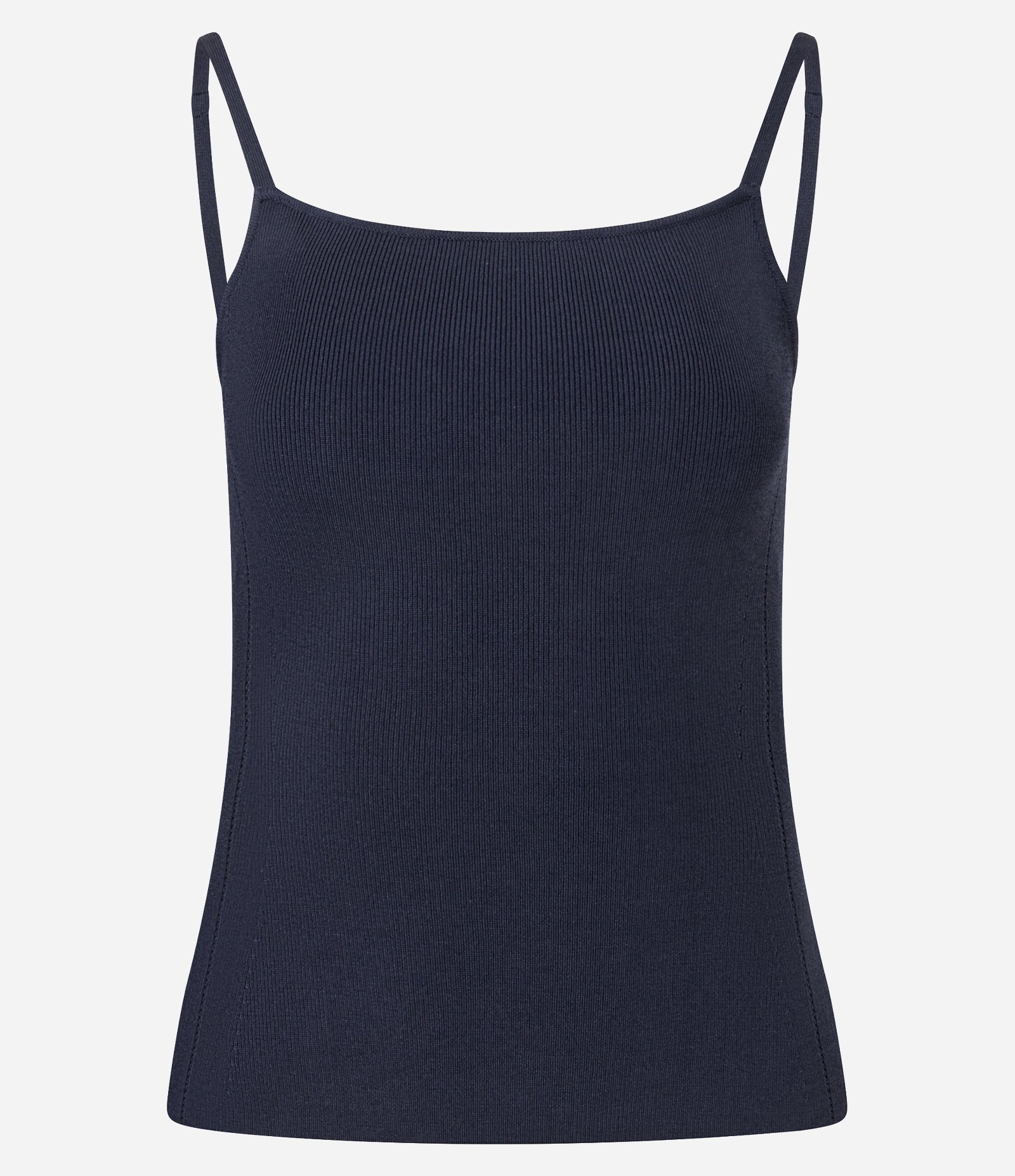 Blusa de Alça em Tricô com Decote Reto Azul 5