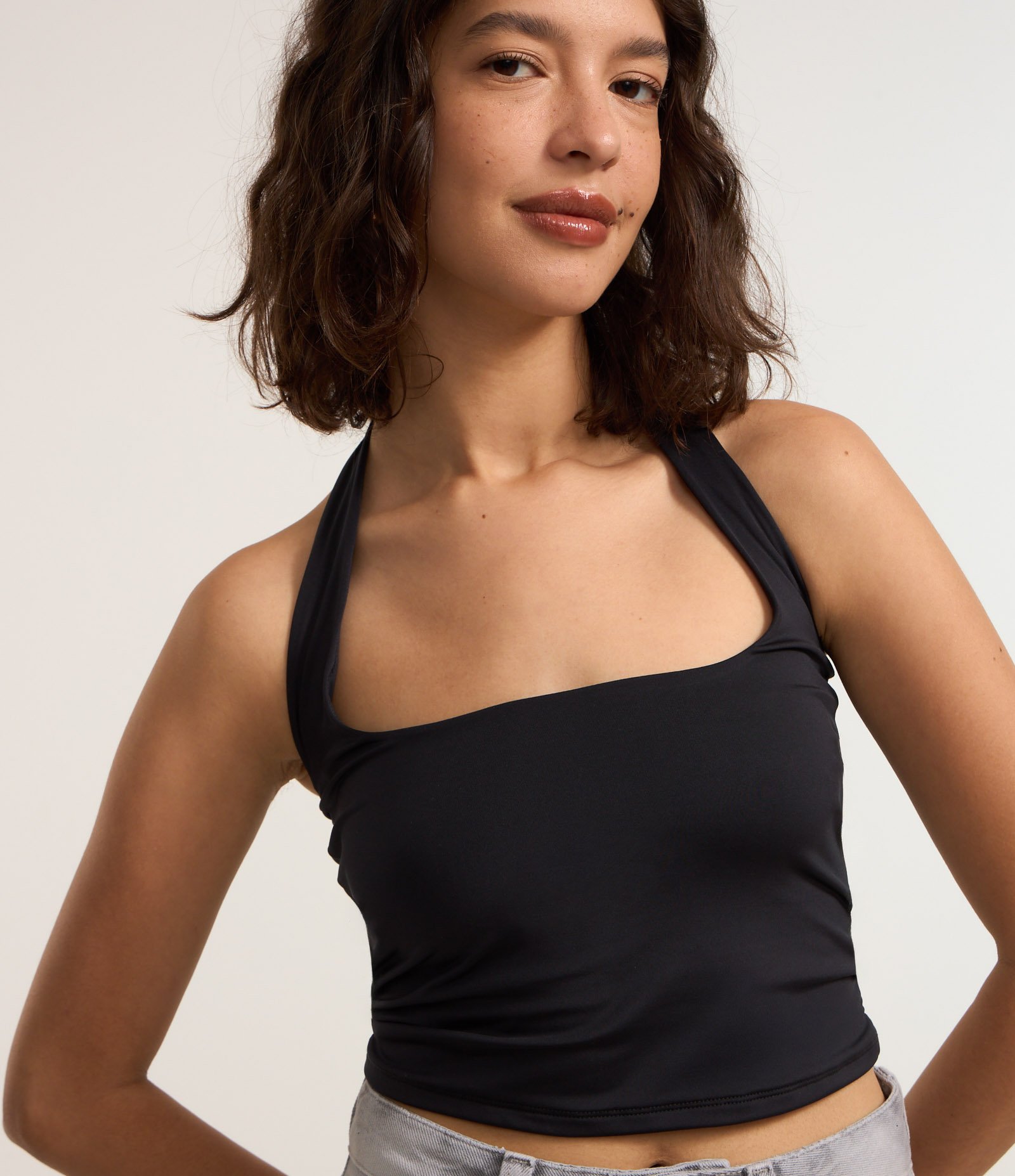 Blusa em Microfibra Frente Única Azul Marinho 3