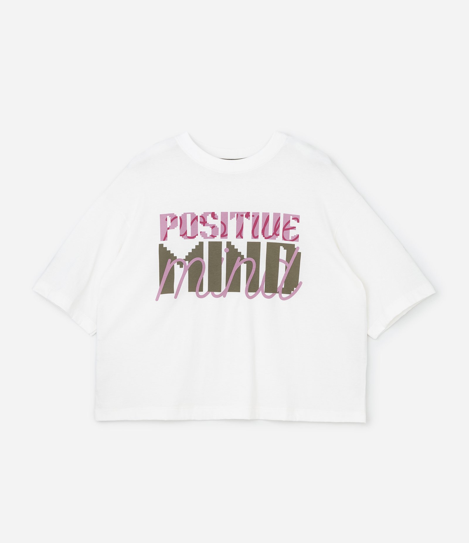 Camiseta Oversized Esportiva em Algodão com Estampa Positive Mind Curve & Plus Size Branco 3