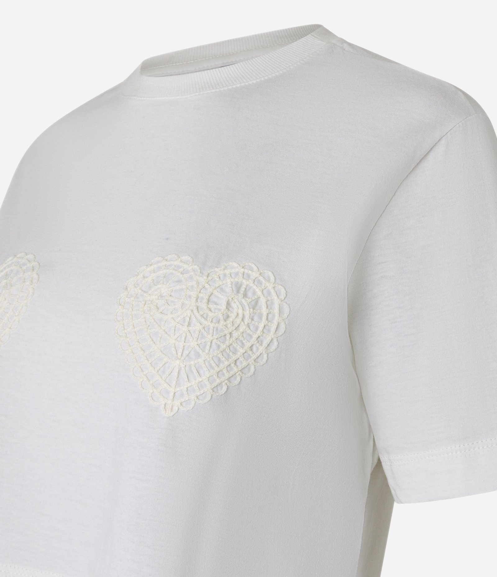 Blusa Cropped com Aplicação de Bordado Coração no Peito Branco 5