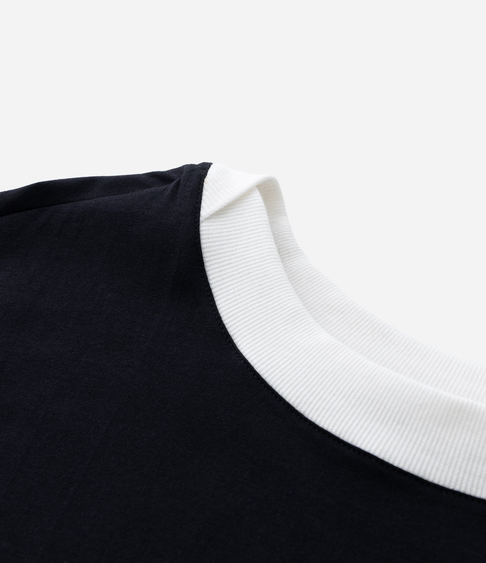 Camiseta Oversized Esportiva Canelada Bicolor Curve & Plus Size Preto 8