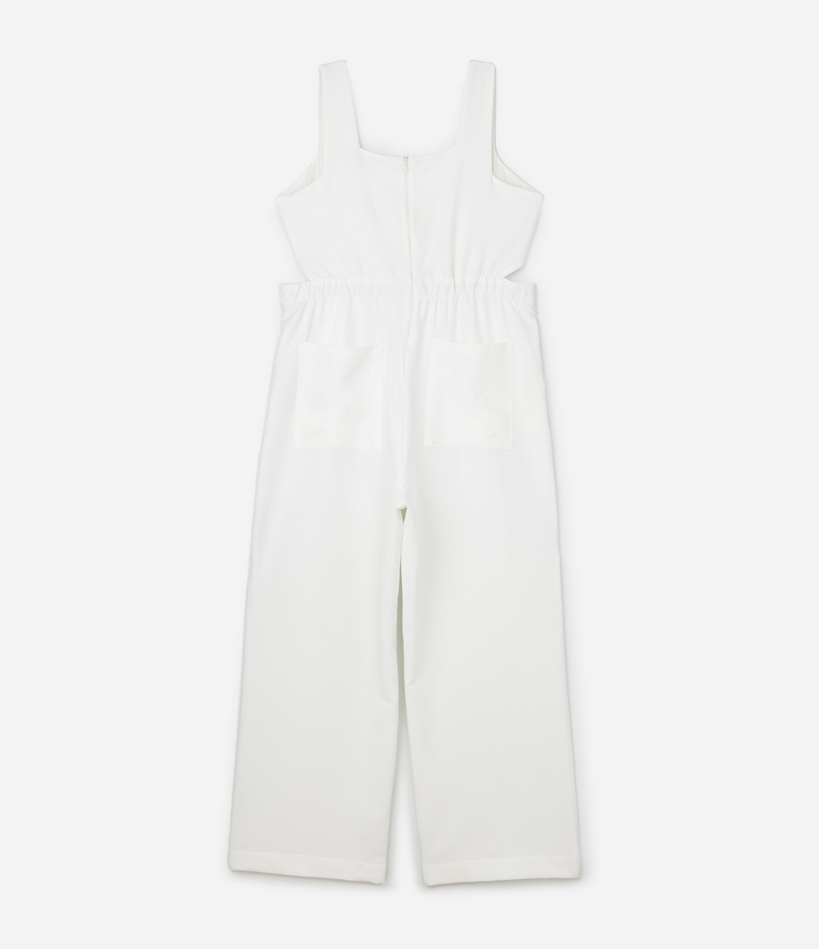 Macacão Pantalona Alfaiataria com Vazados Laterais Curve & Plus Size Branco 5