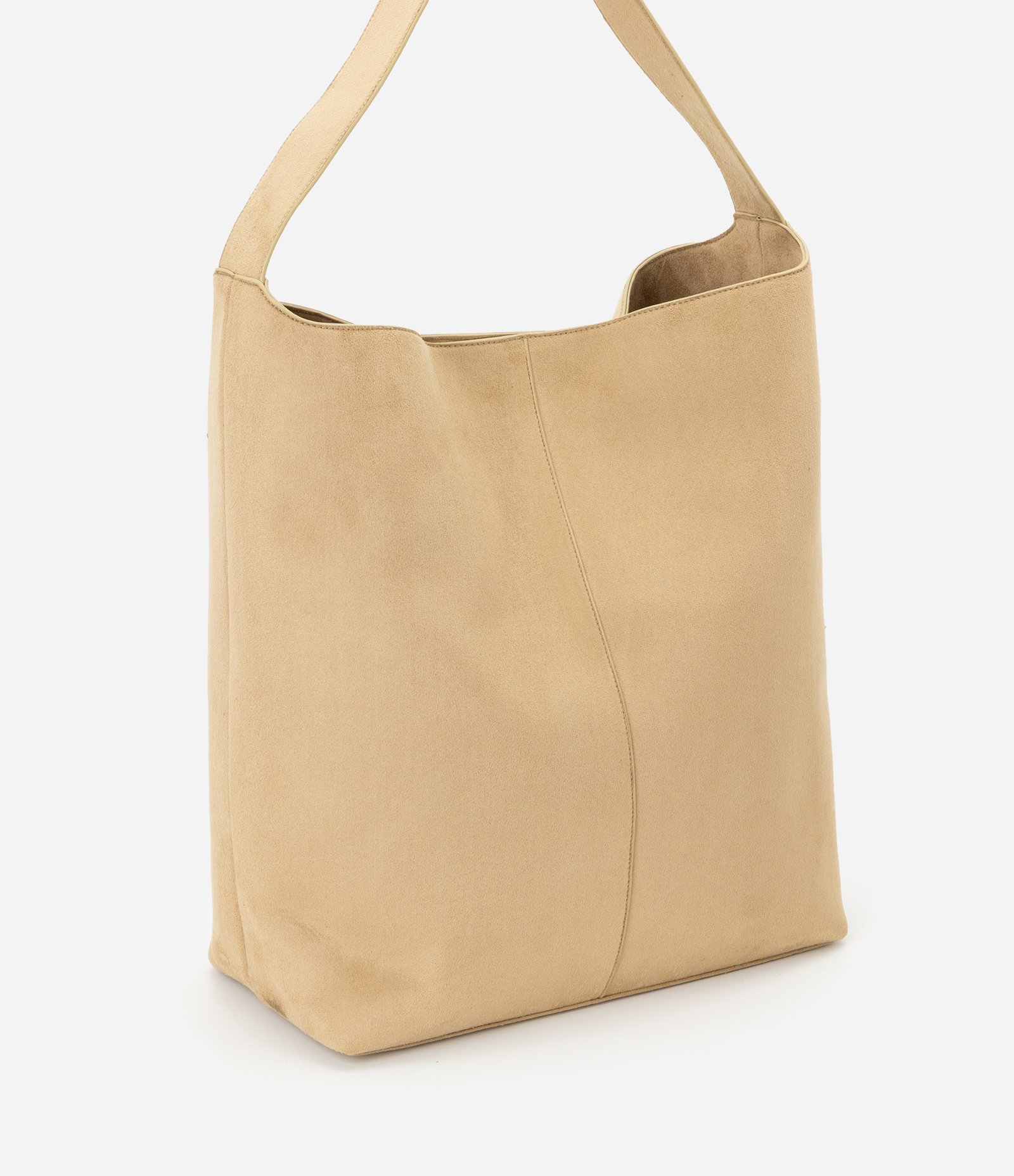 Bolsa Tote em Suede com Bolso Interno Bege 4