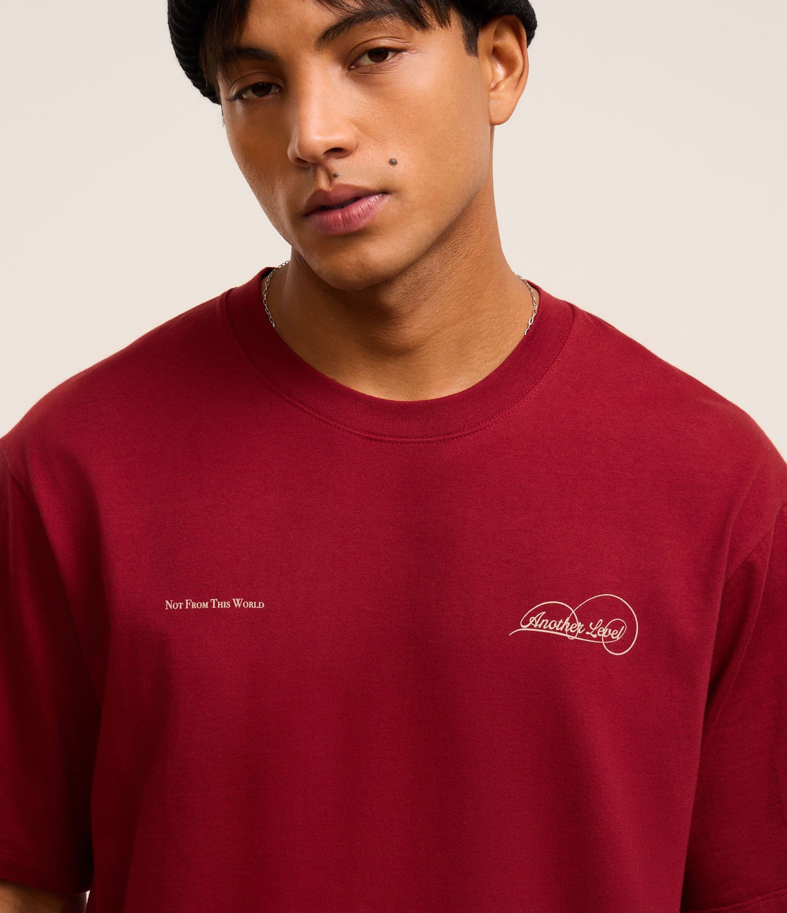 Camiseta Boxy em Algodão com Estampa Lettering Vermelho 4