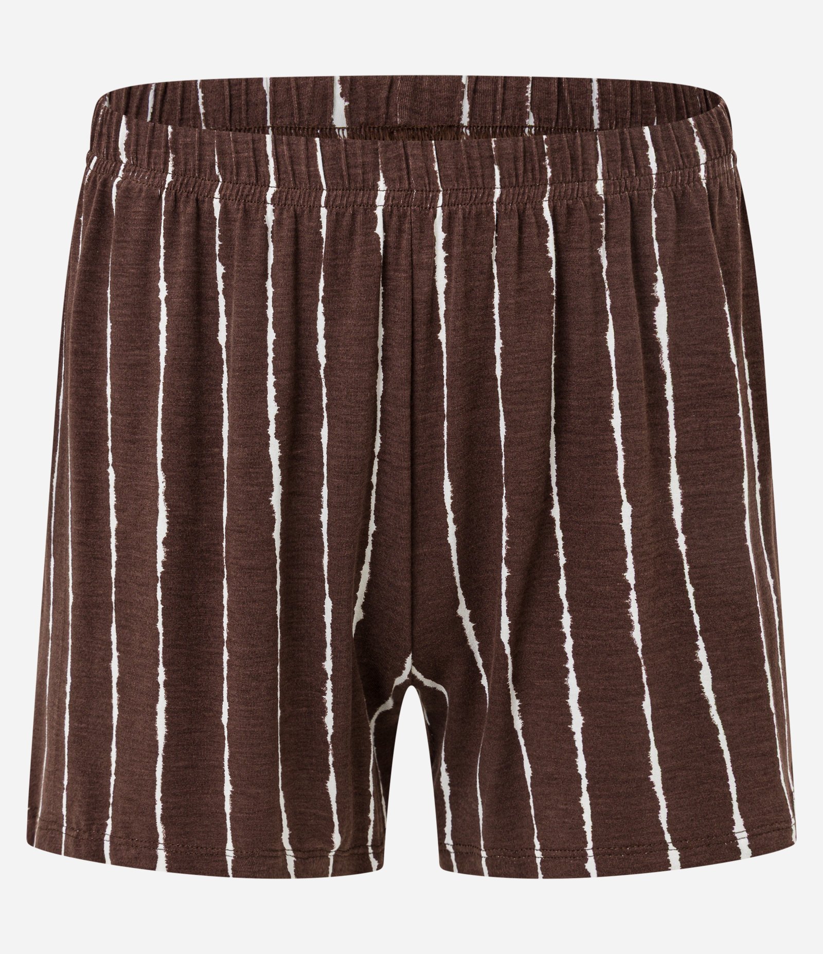 Pijama Short Doll em Viscose com Estampa de Veleiro e Short Listrado Off White/Marrom 7