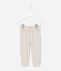 Calça Infantil em Cotton com Cós Dobrado - Tam RN a 18 meses