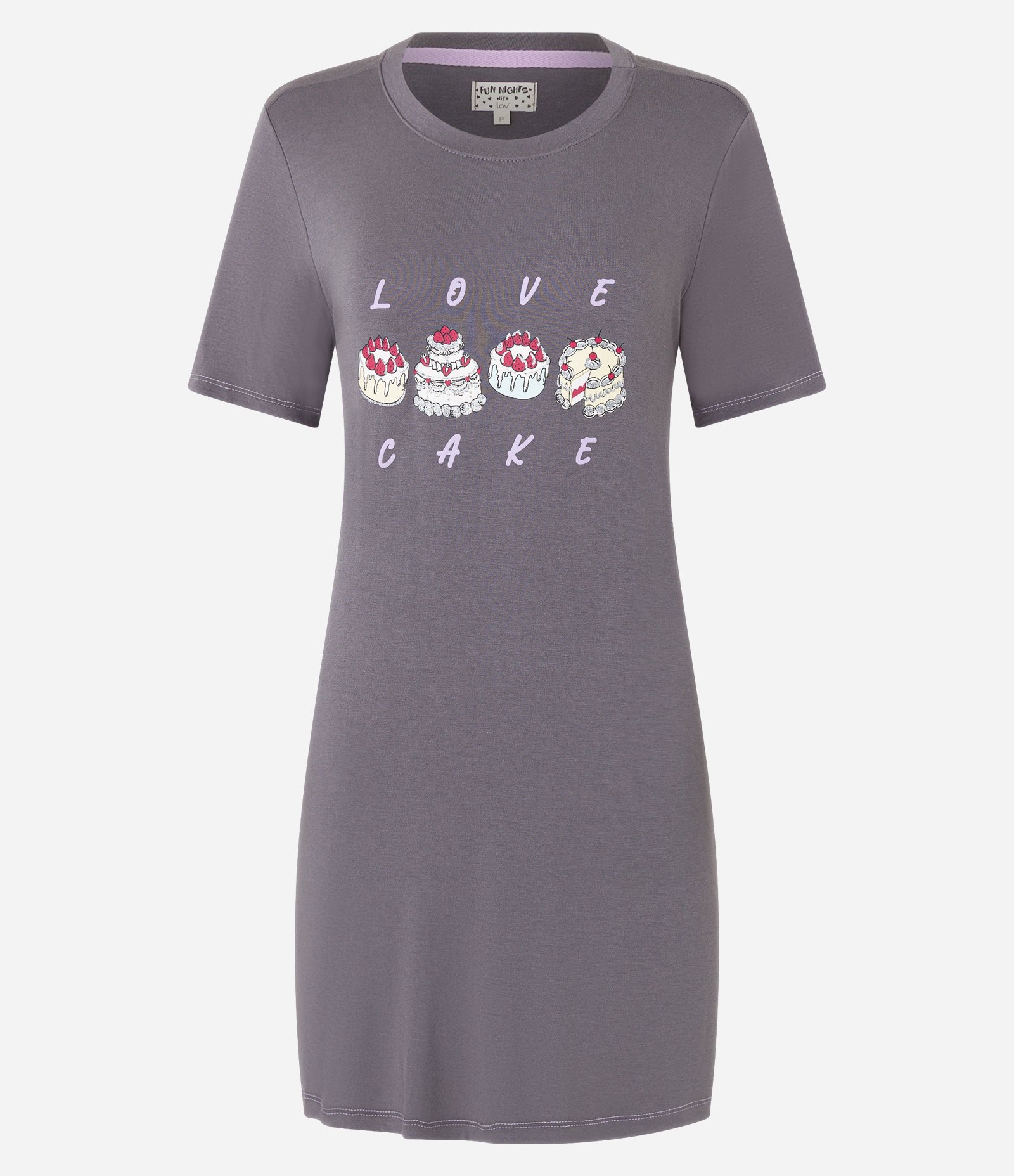 Camisola em Viscose com Estampa Love Cake Cinza 3