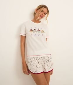 Pijama Short Doll em Algodão com Estampa Love Cake