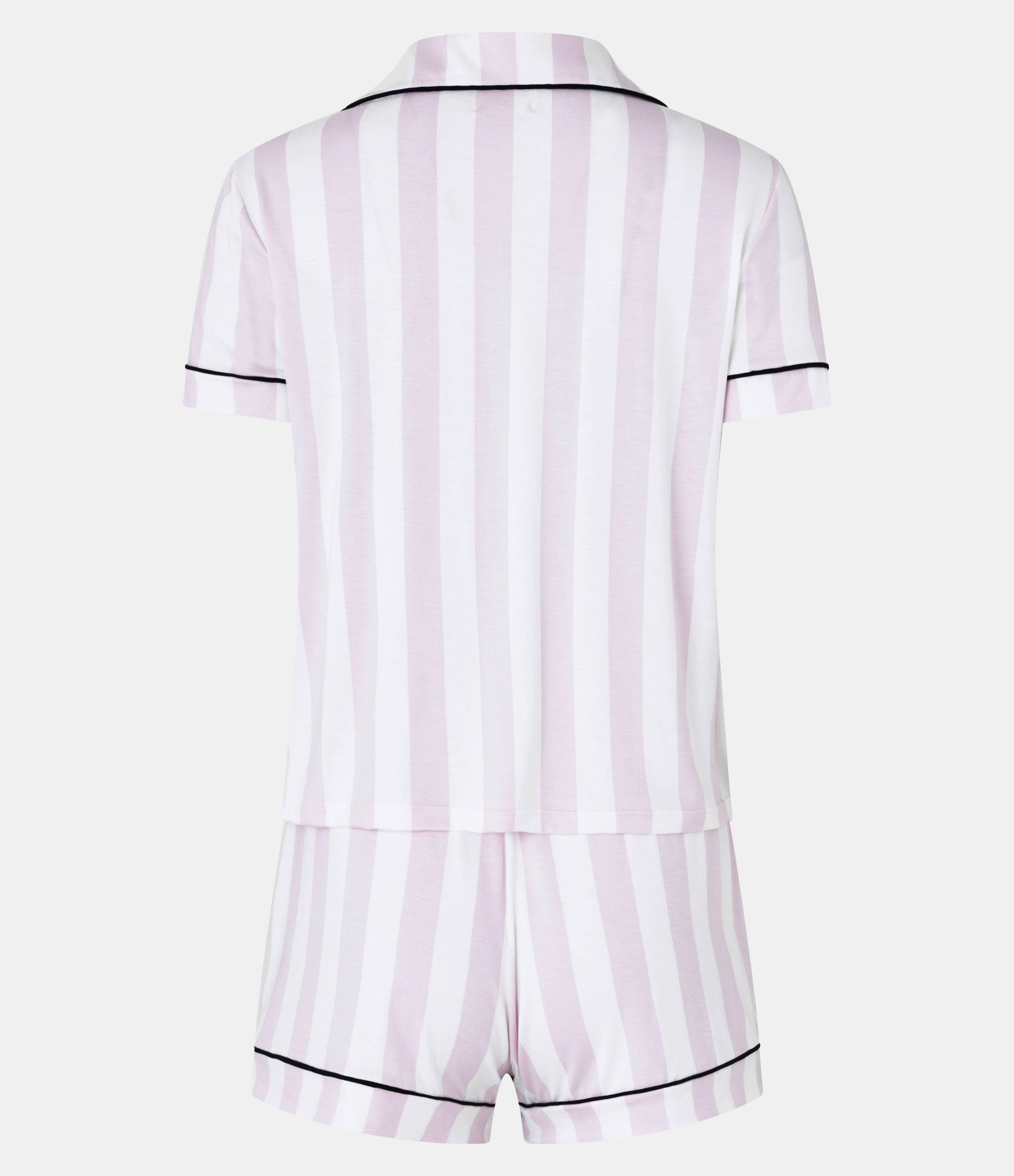 Pijama Short Doll Americano com Estampa Listrada Rosa 5