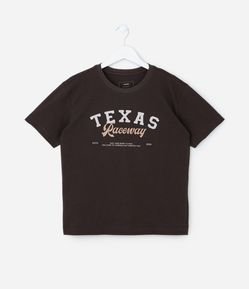 Camiseta Infantil com Lettering Texas Raceway - Tam 5 a 14 Anos