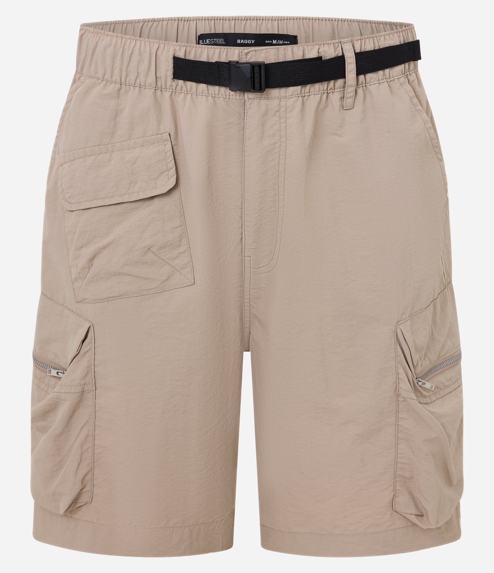 Bermuda Cargo Tecnológico com Cós Elástico e Cinto Ajustável Bege 6
