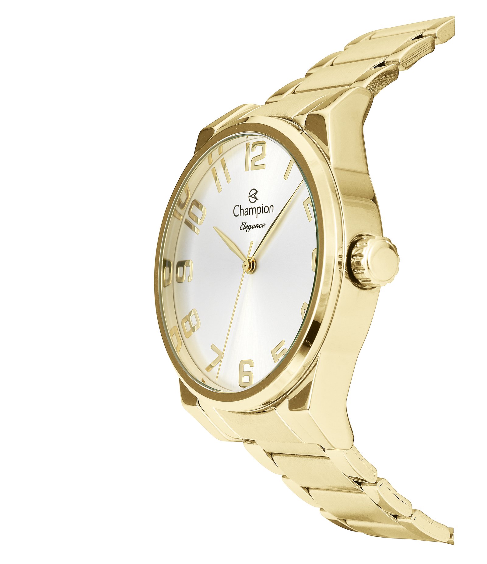 Kit Relógio Analógico Feminino Champion Dourado 3