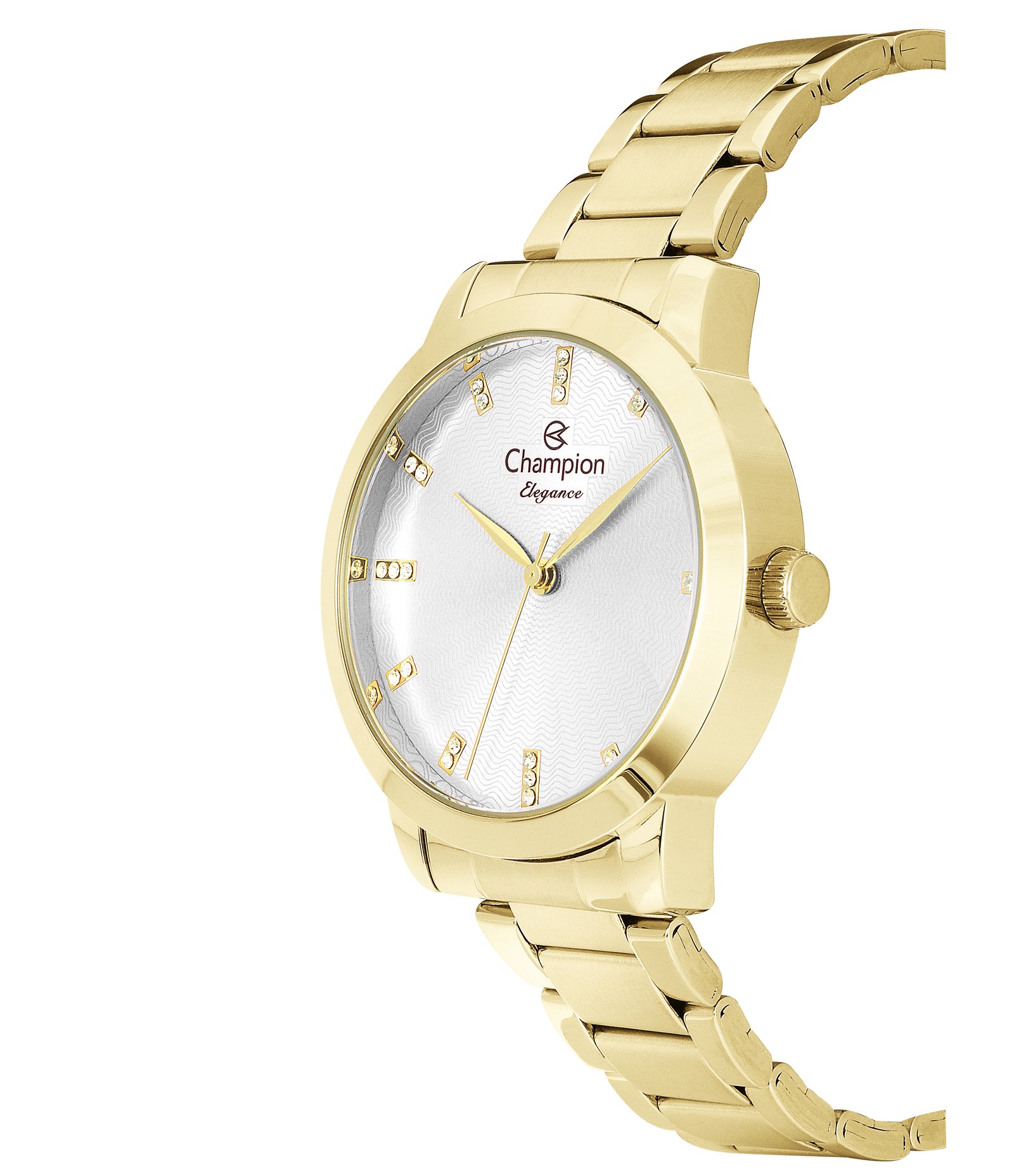 Kit Relógio Analógico Feminino Champion Dourado 3