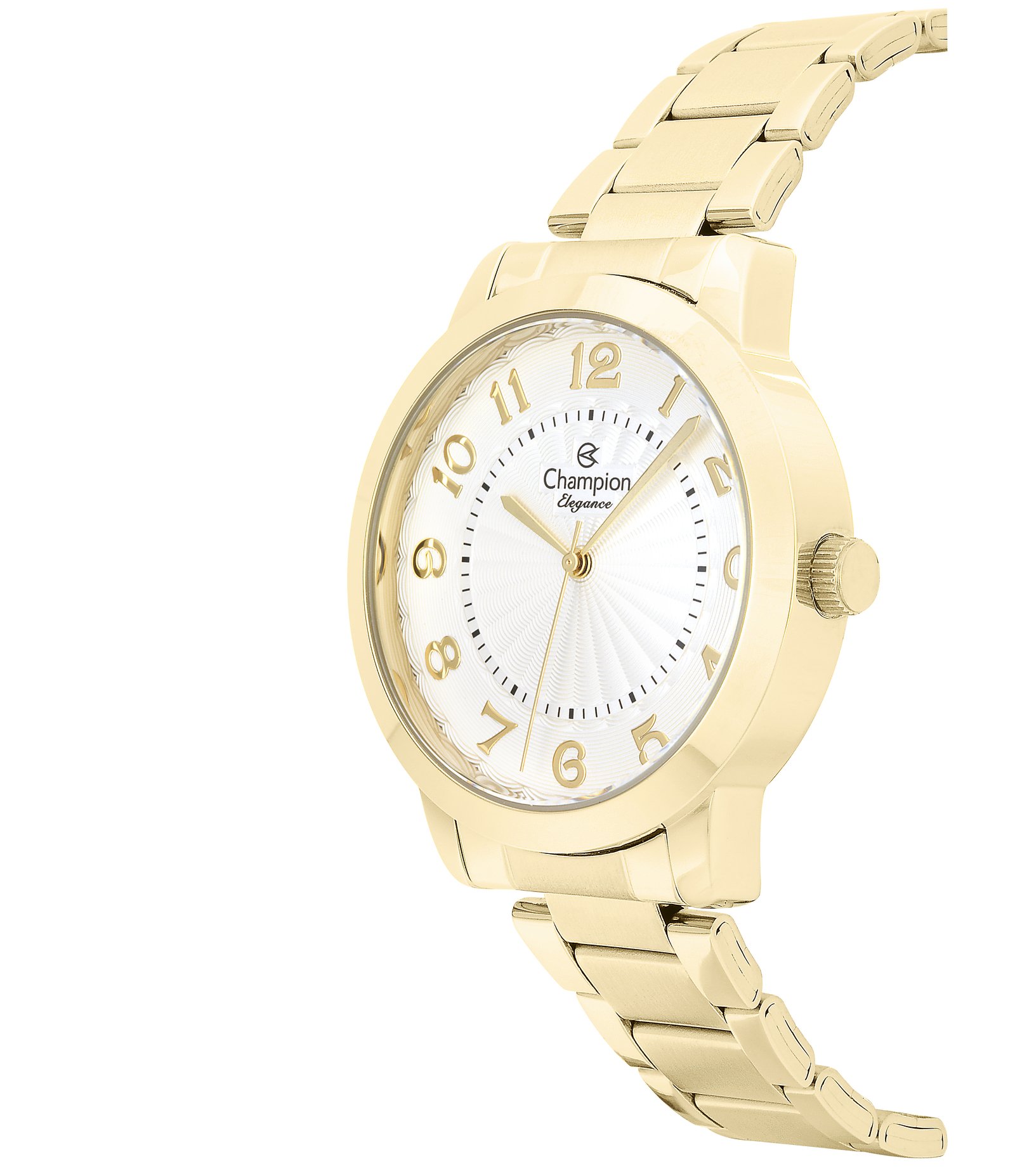 Kit Relógio Analógico Feminino Champion Dourado 3