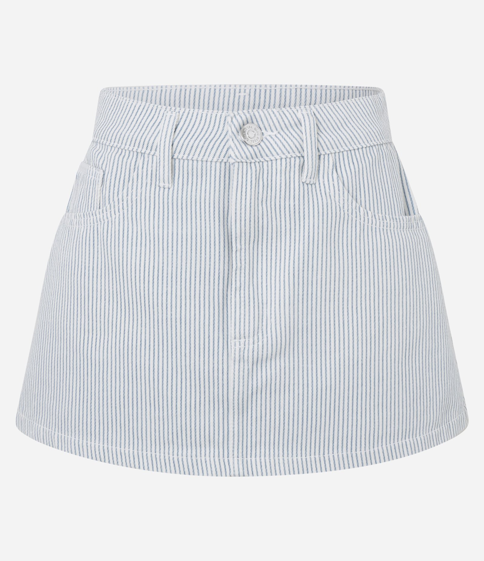 Short Saia em Sarja com Estampa Listrada Azul 5