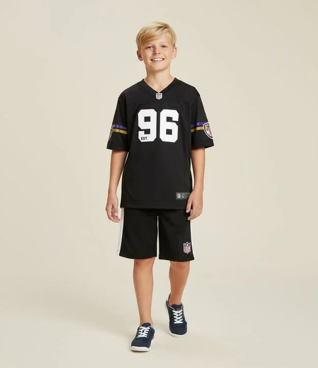 Camiseta Infantil Oversized com Tecnologia Dry Ravens NFL - Tam 5