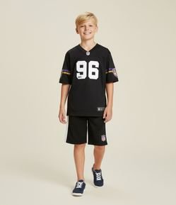 Camiseta Infantil Oversized com Tecnologia Dry Ravens NFL - Tam 5 a 14 Anos