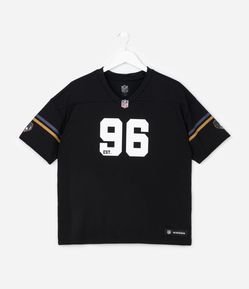 Camiseta Infantil Oversized com Tecnologia Dry Ravens NFL - Tam 5 a 14 Anos