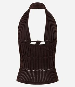 Blusa Frente Única em Tricô com Amarração