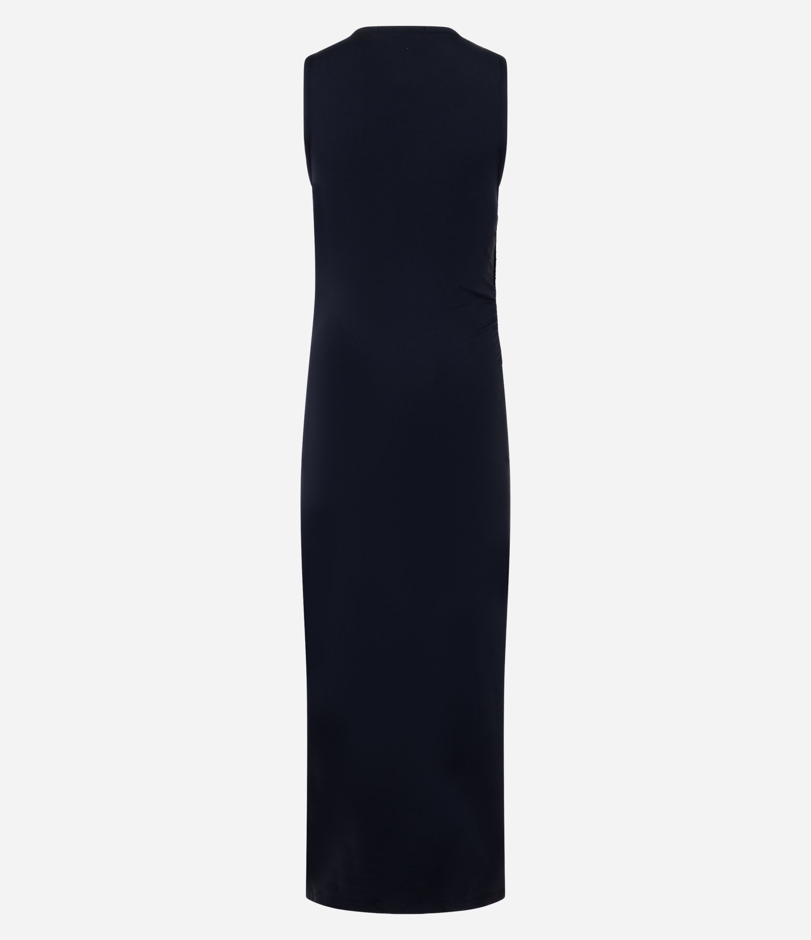Vestido Midi em Microfibra com Drapeado Lateral e Ombro Diferenciado Preto 7