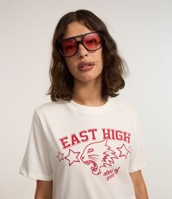 Camiseta Alongada em Algodão com Estampa High School Musical