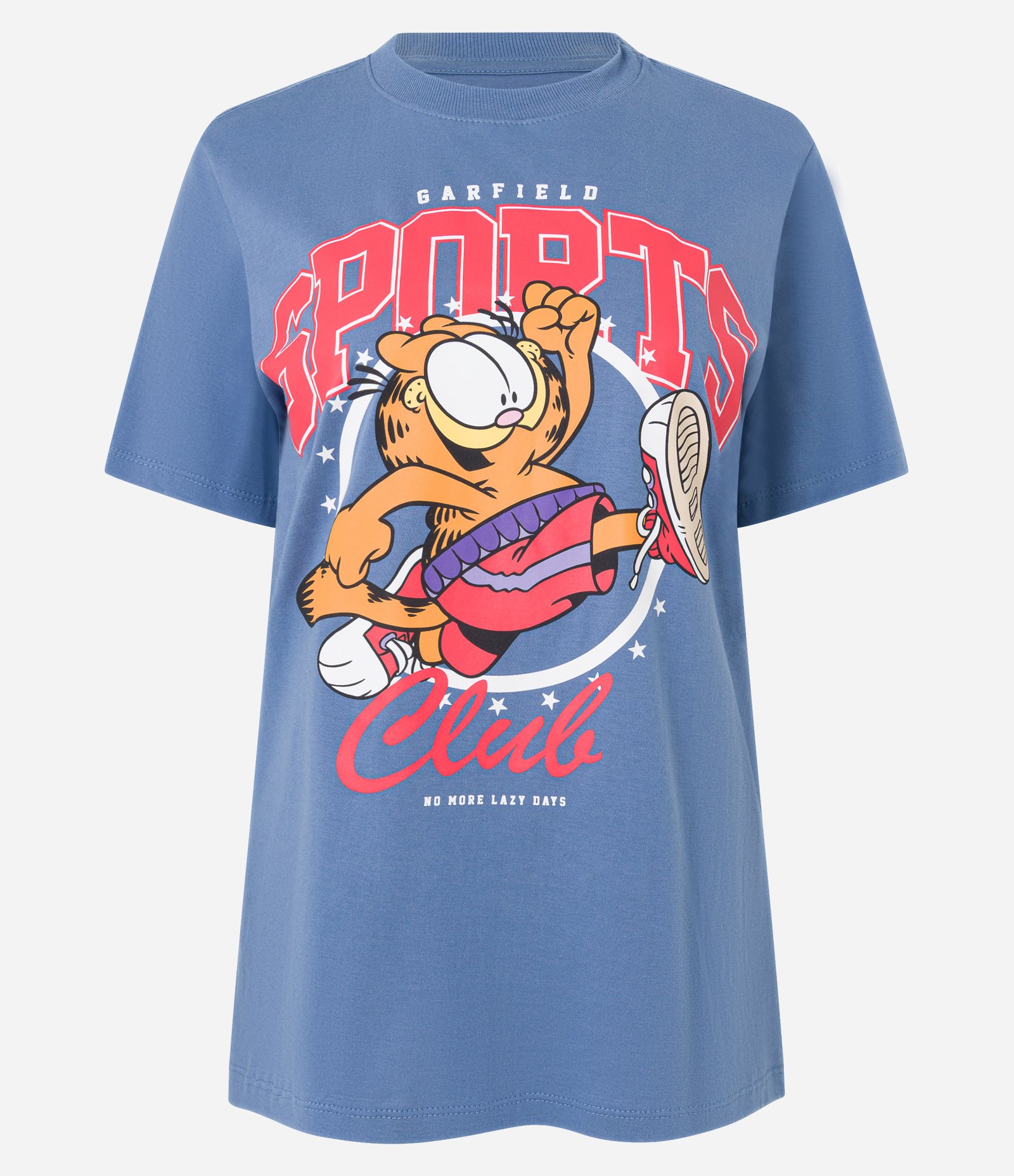 Camiseta Alongada em Algodão com Estampa Garfield Sport Club Azul 4