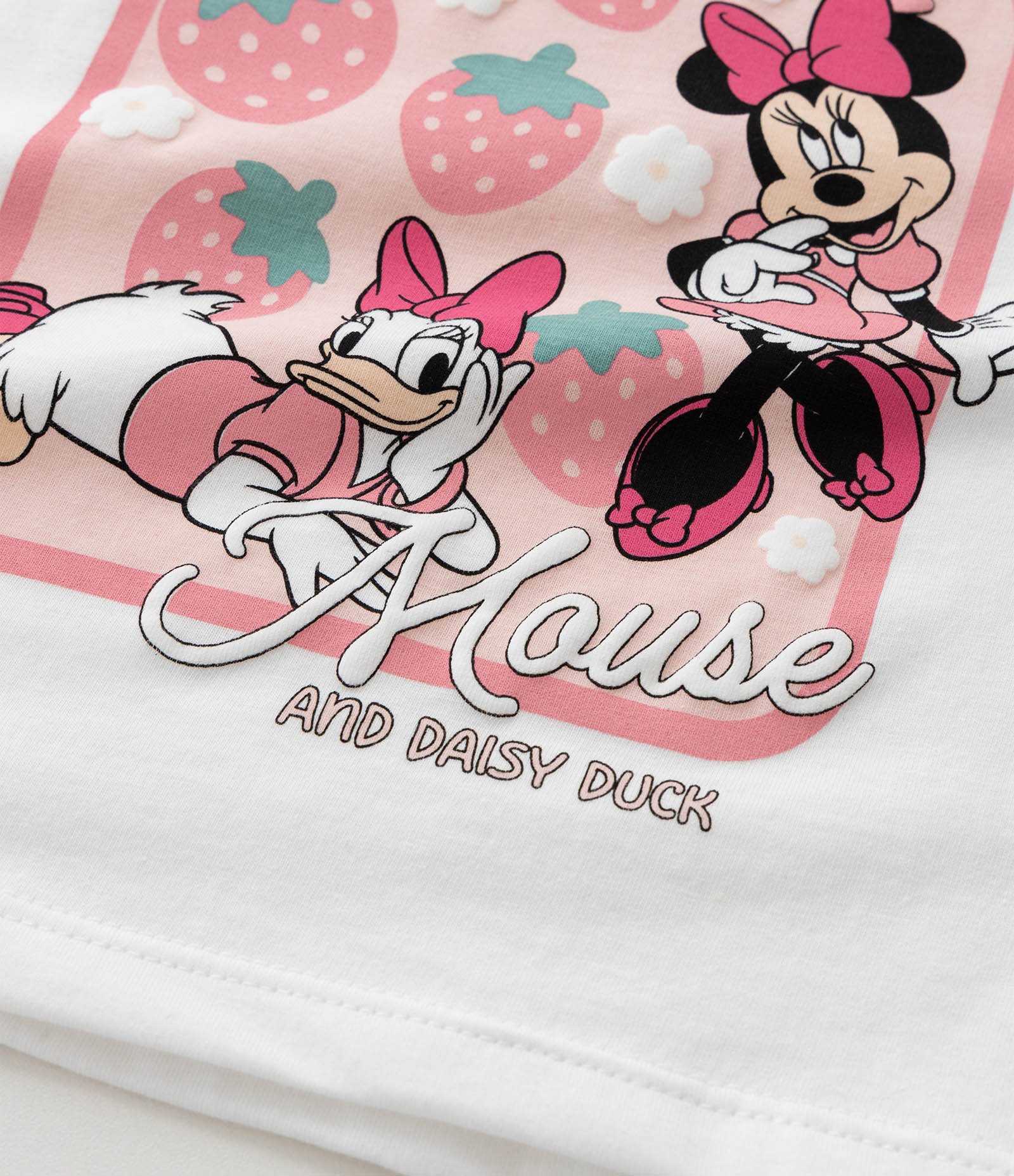 Conjunto Infantil com Estampa de Moranguinhos Minnie - Tam 1 a 6 Anos Branco 11