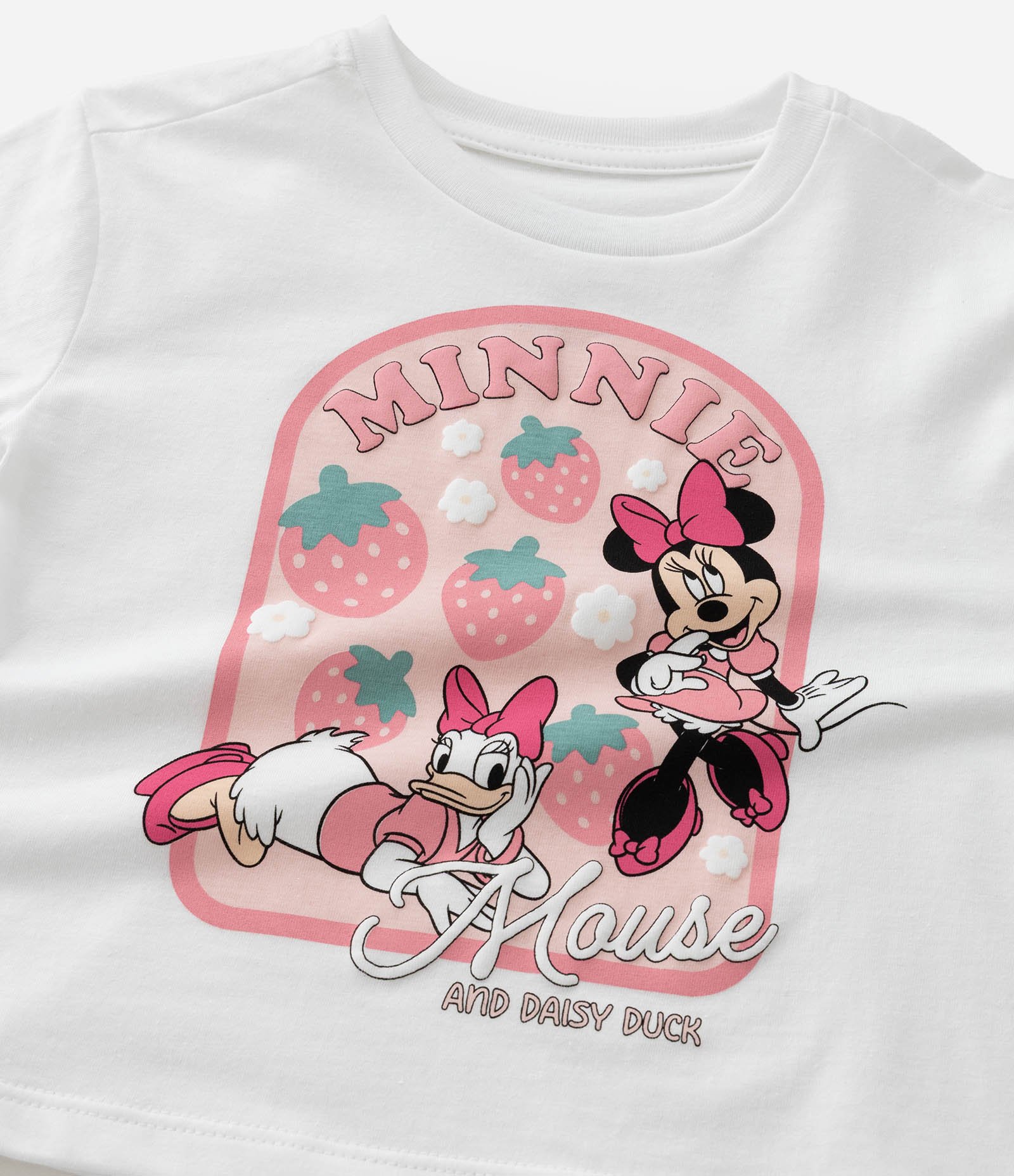 Conjunto Infantil com Estampa de Moranguinhos Minnie - Tam 1 a 6 Anos Branco 12