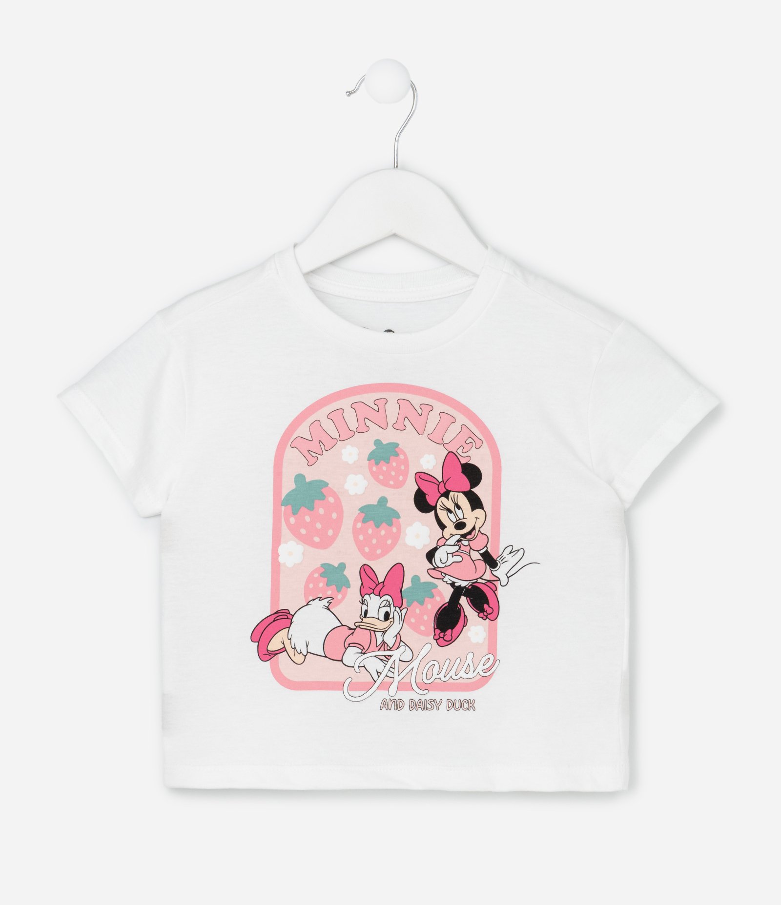 Conjunto Infantil com Estampa de Moranguinhos Minnie - Tam 1 a 6 Anos Branco 2