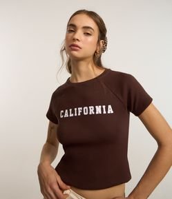 Blusa New T-shirt em Algodão com Lettering California