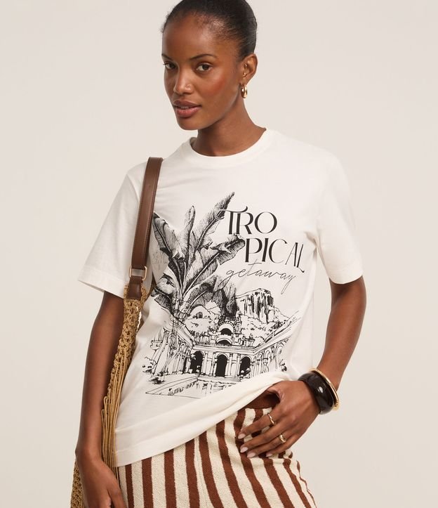 Camiseta em Algodão com Estampa Parque Lage