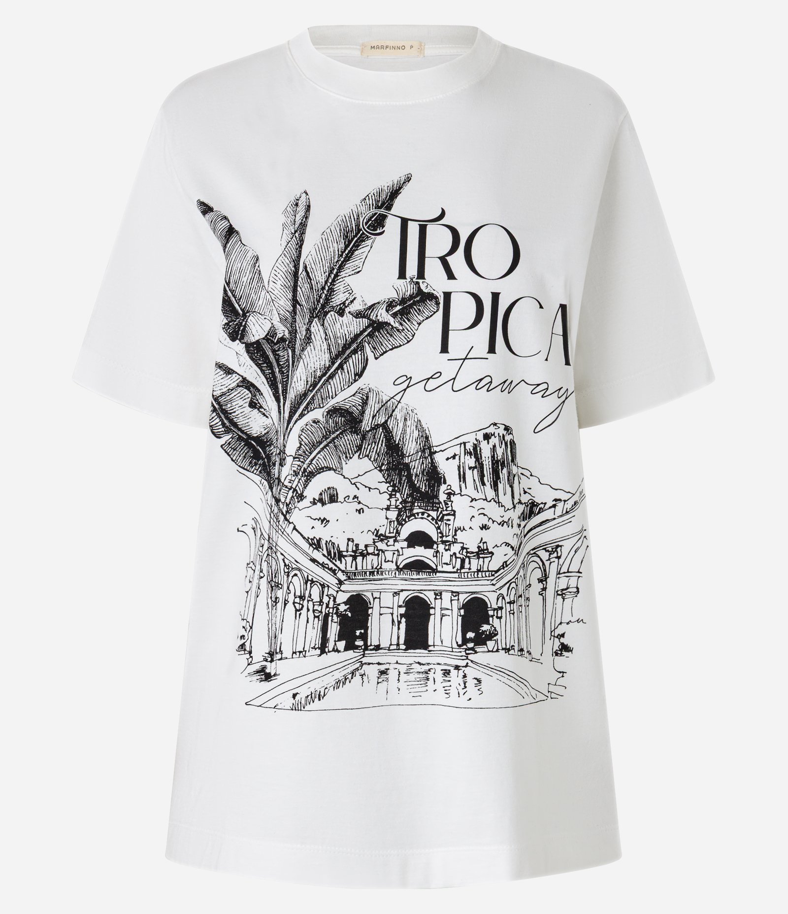 Camiseta em Algodão com Estampa Parque Lage Branco 5