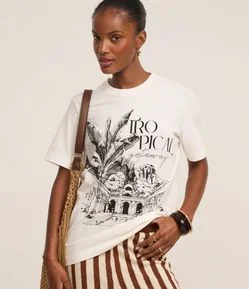 Camiseta em Algodão com Estampa Parque Lage