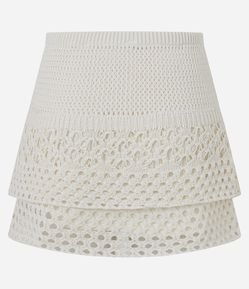 Mini Saia em Tricô com Babados