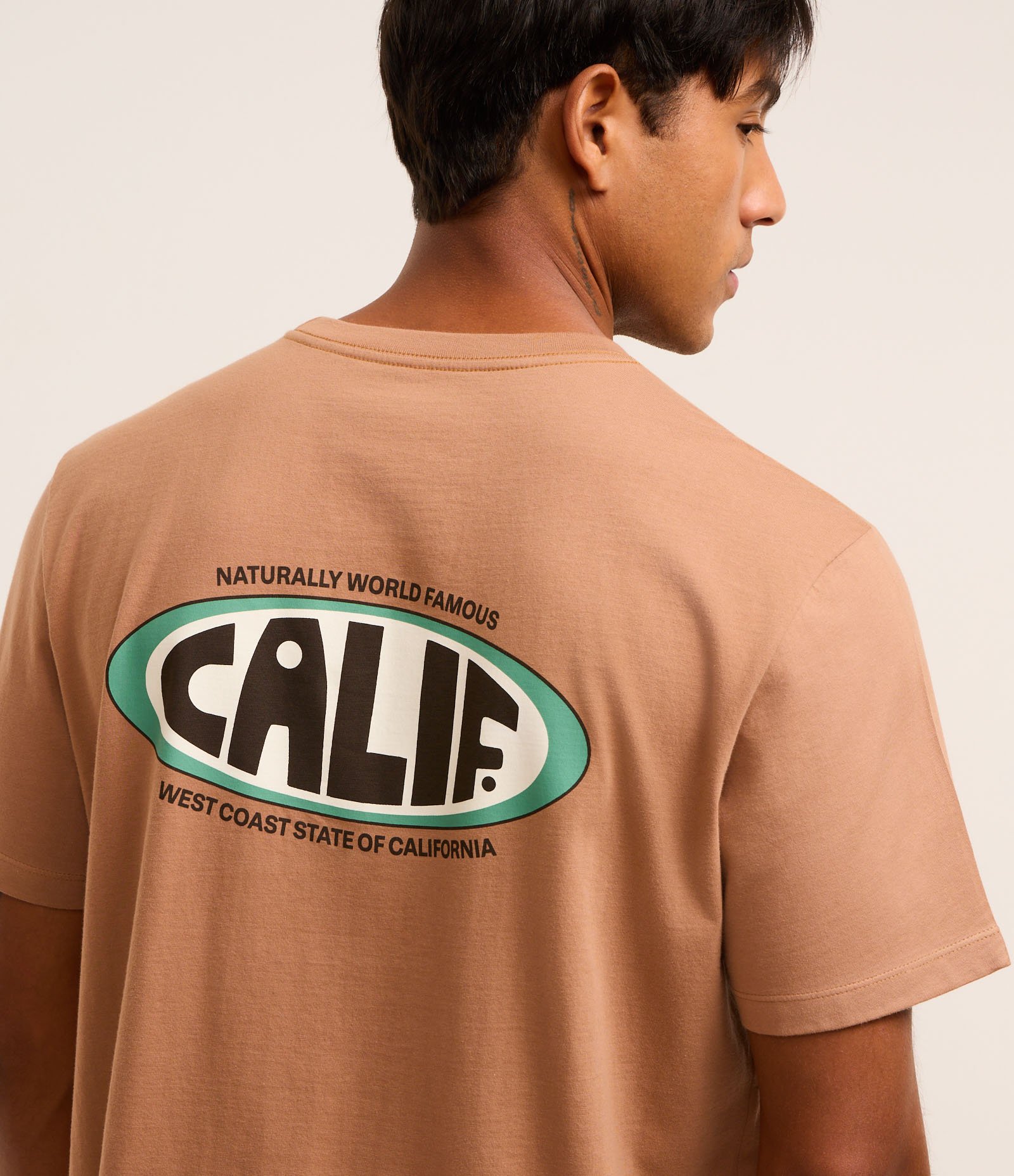 Camiseta Comfort em Algodão com Estampa Lettering Marrom 3