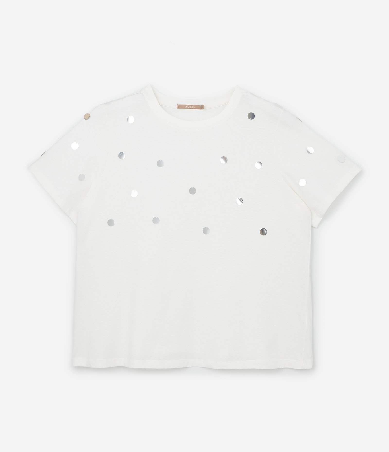 Blusa em Algodão com Bolinhas Metalizadas Curve & Plus Size Branco 4