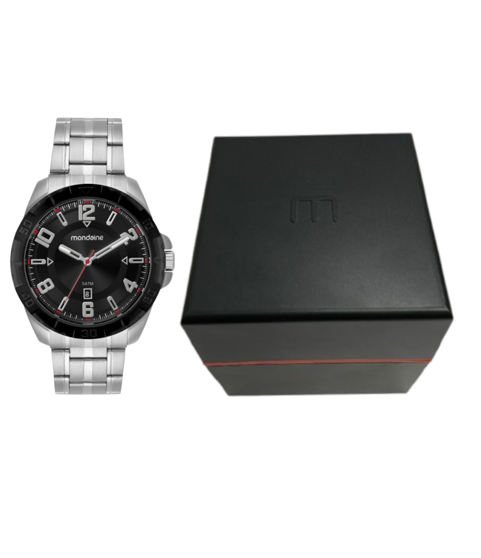 Relógio Cronógrafo Masculino Mondaine Prata 2