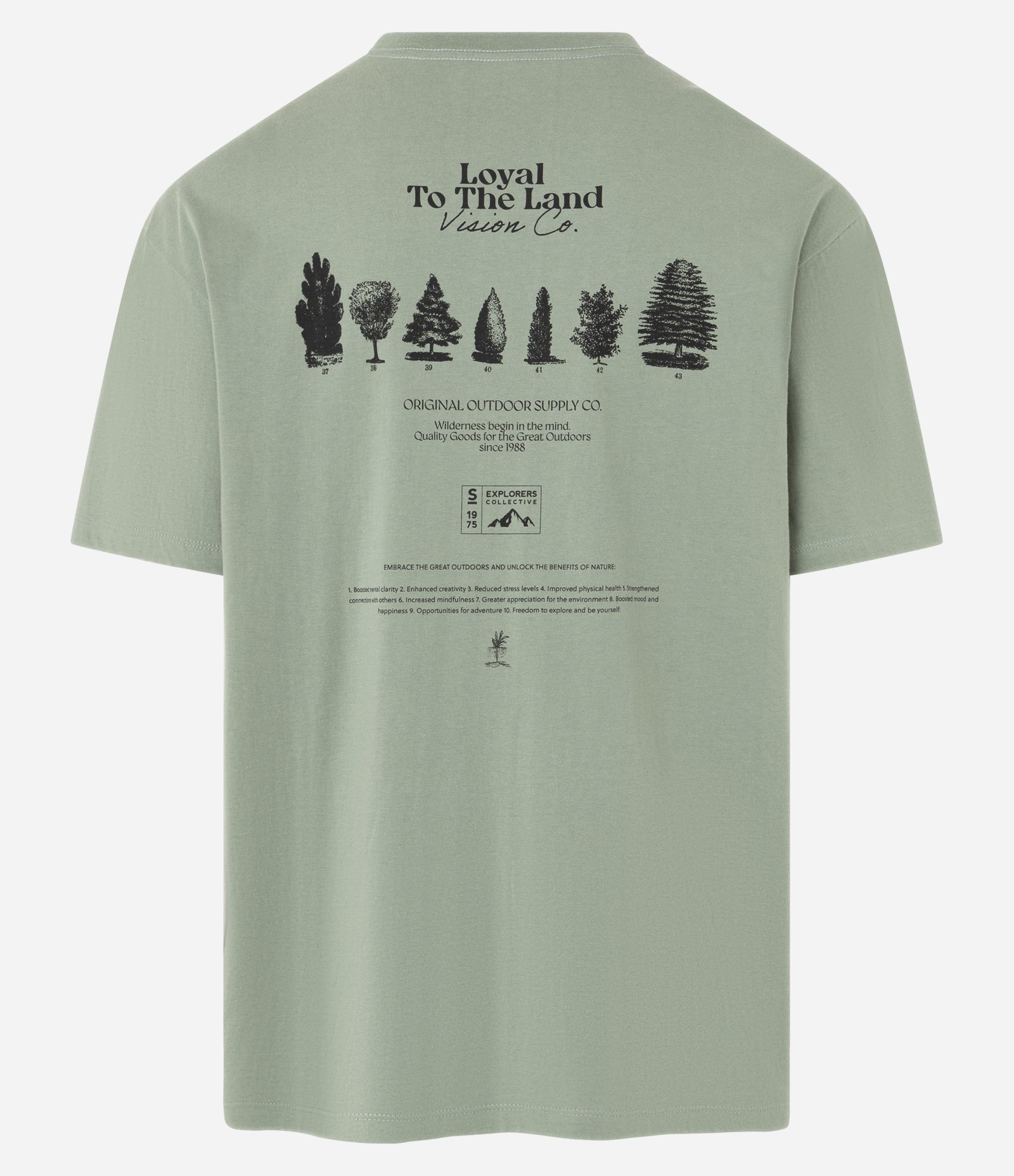 Camiseta Relaxed em Algodão com Estampa de Árvores e Lettering Verde 6