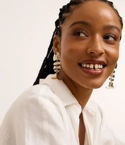 Maxi Brinco de Peixe Articulado com Efeito Martelado