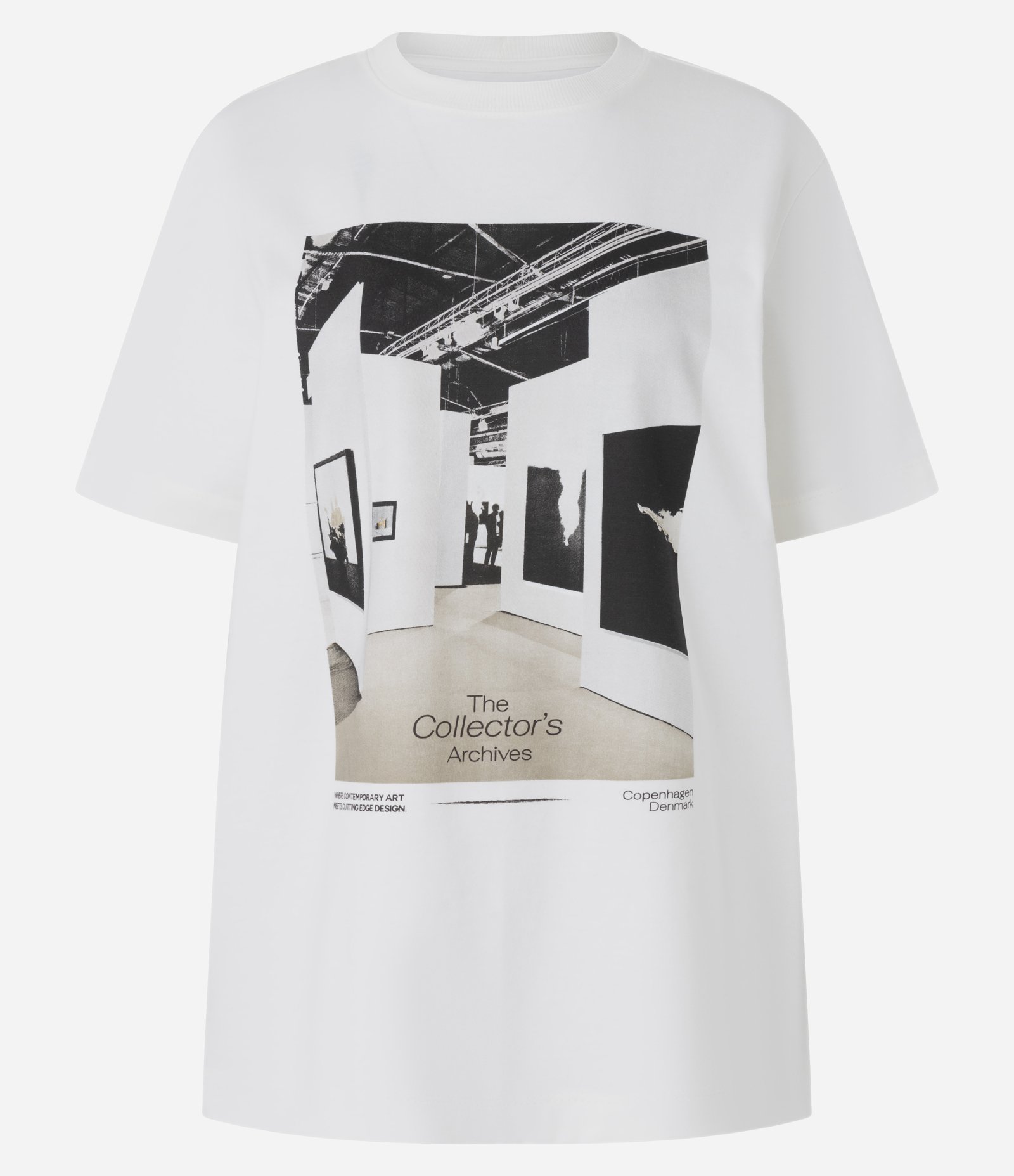 Camiseta em Algodão com Estampa Galeria de Arte Branco 5