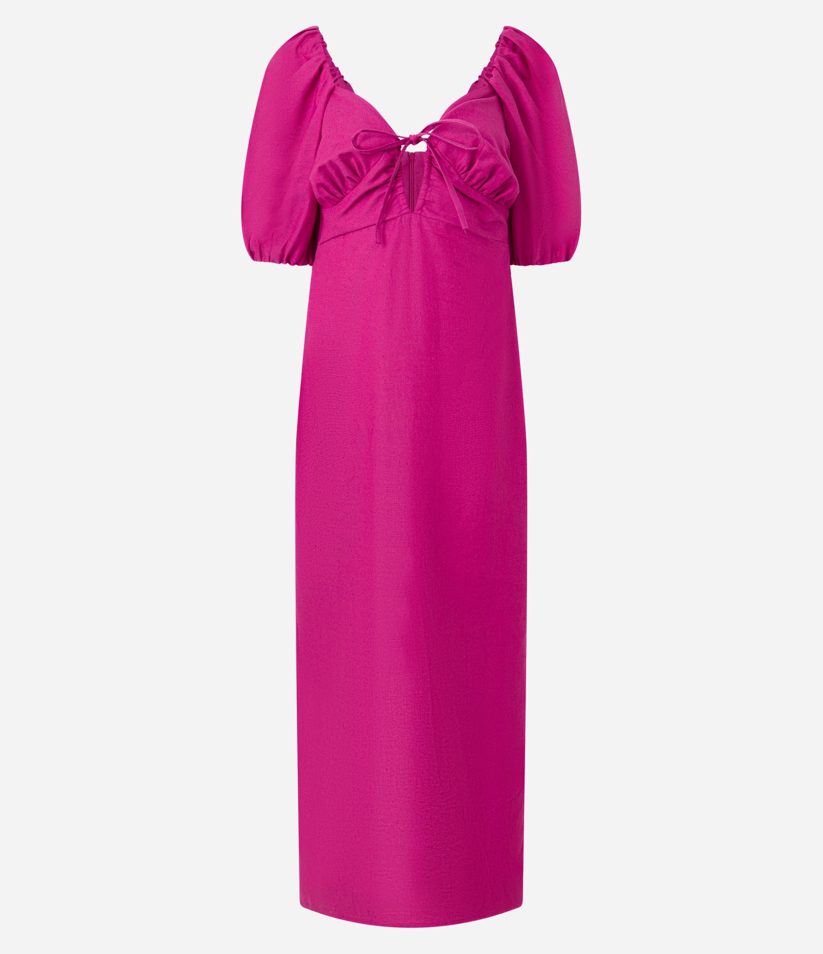 Vestido Longo EM Viscolinho com Amarração no Busto Rosa 5