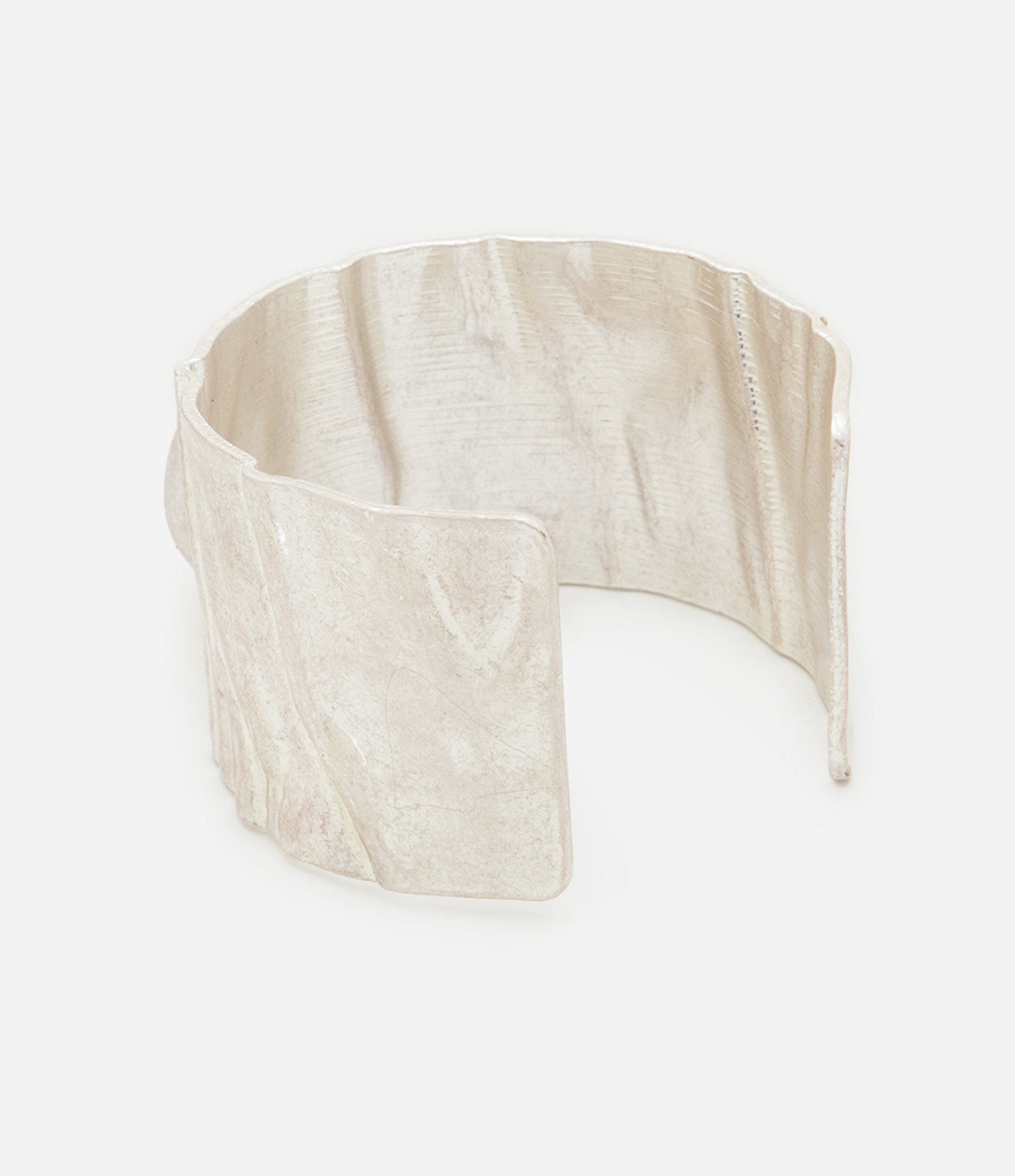 Bracelete em Resina Rígido em Prata Escovado com Detalhe Centralizado Marrom 3