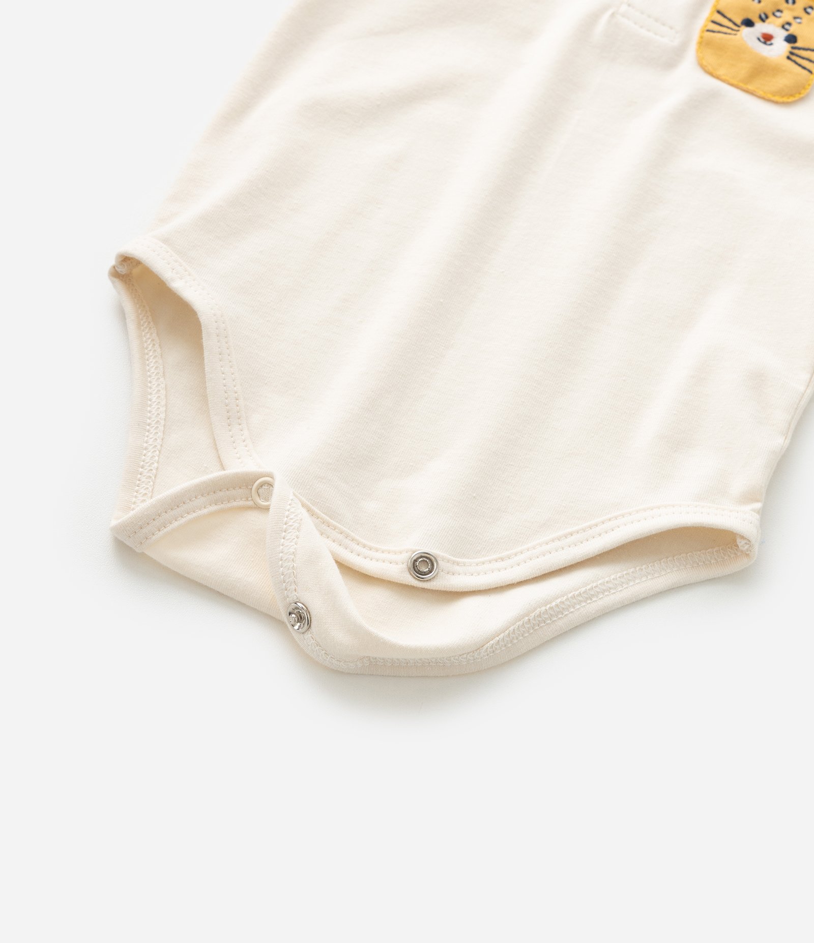 Conjunto Body e Bermuda em Cotton Estampa Bichinhos - Tam  0 a 18 meses Bege/Azul 9