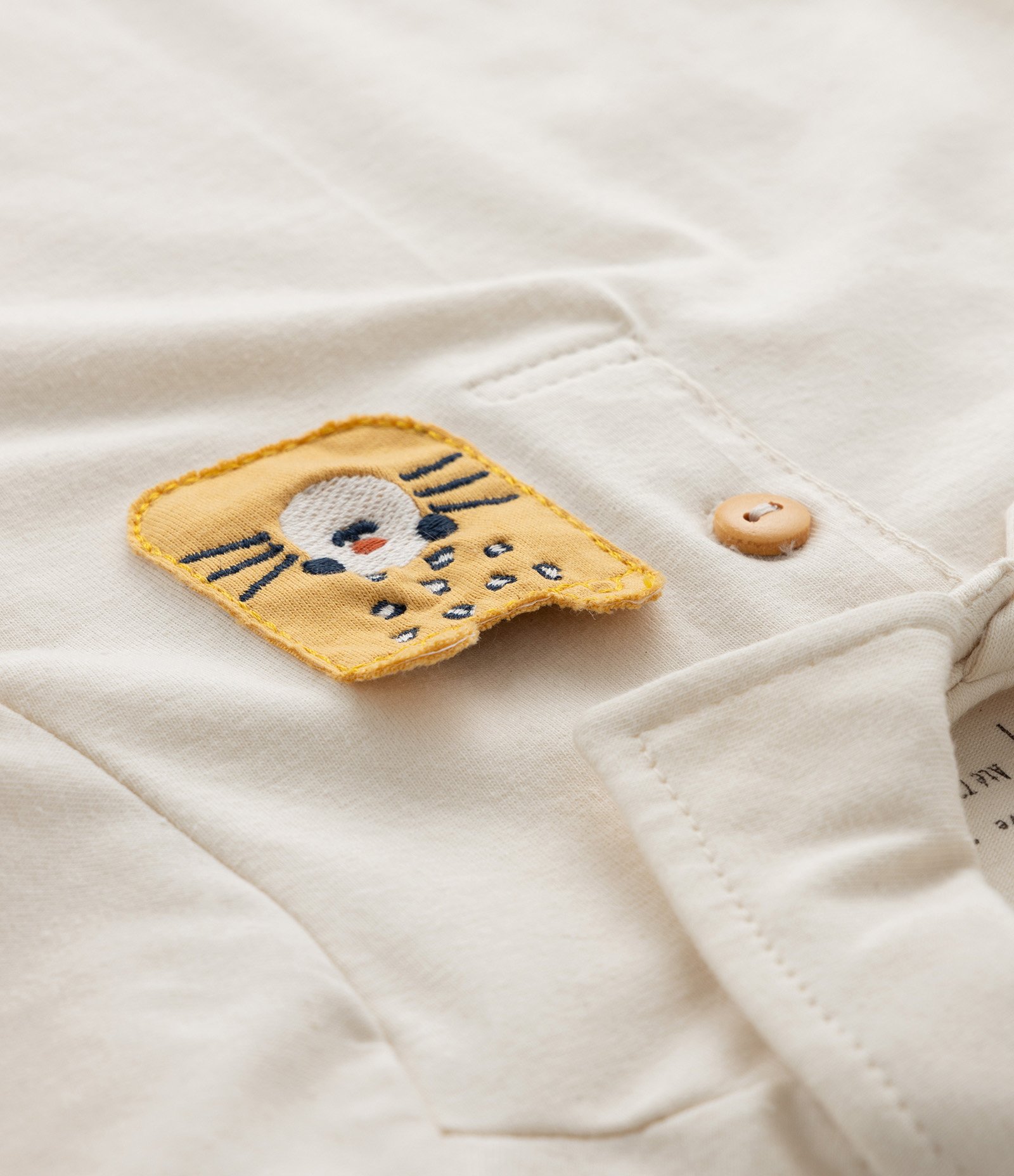 Conjunto Body e Bermuda em Cotton Estampa Bichinhos - Tam  0 a 18 meses Bege/Azul 10