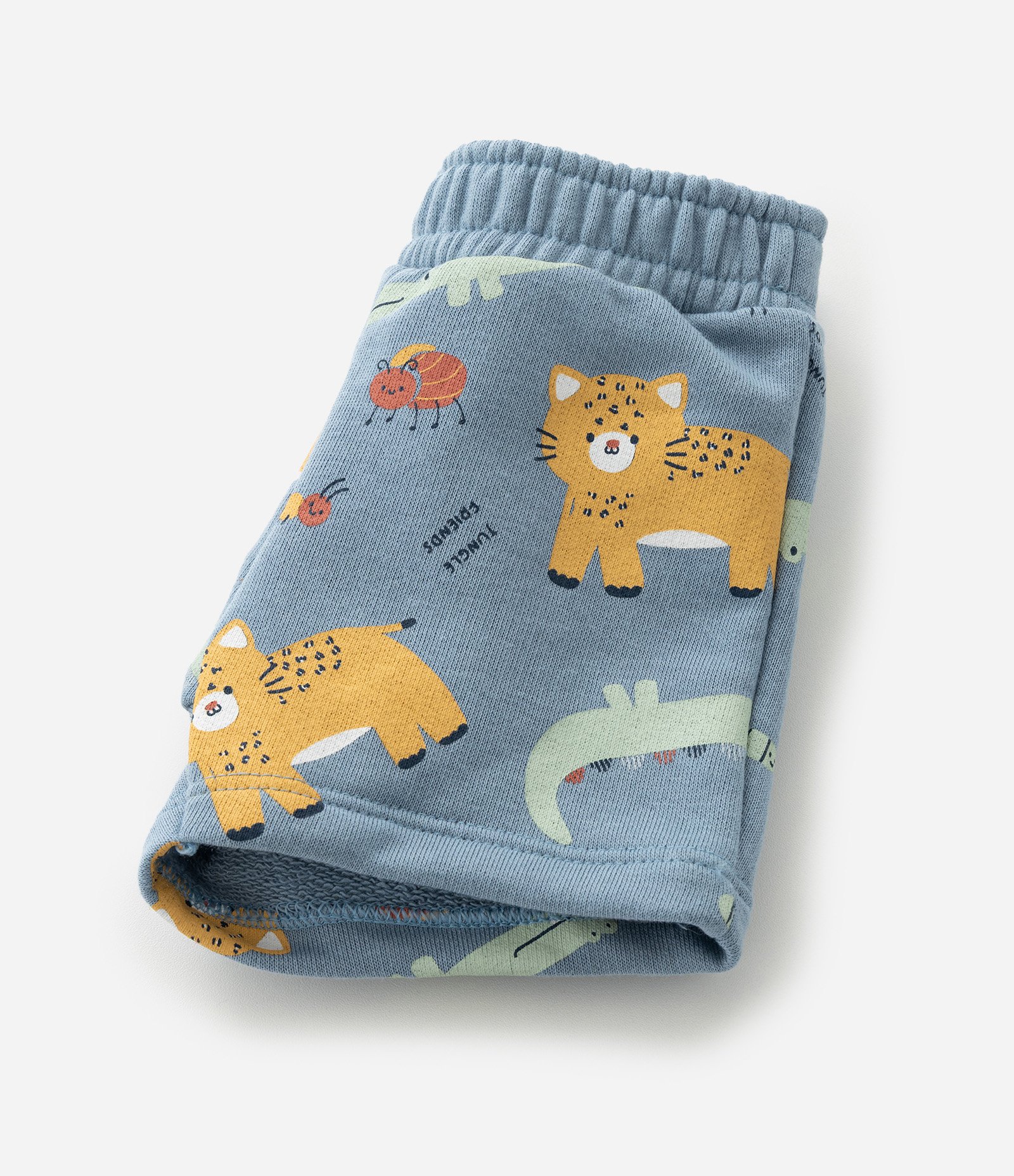 Conjunto Body e Bermuda em Cotton Estampa Bichinhos - Tam  0 a 18 meses Bege/Azul 8