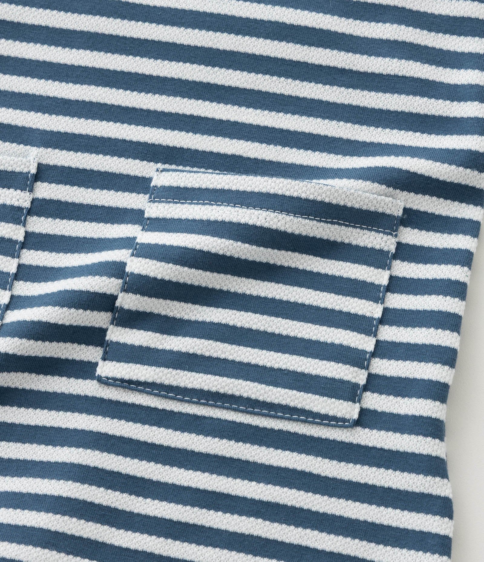 Jardineira Infantil com Estampa de Listras e Texturizada - Tam  0 a 18 Meses Azul 7