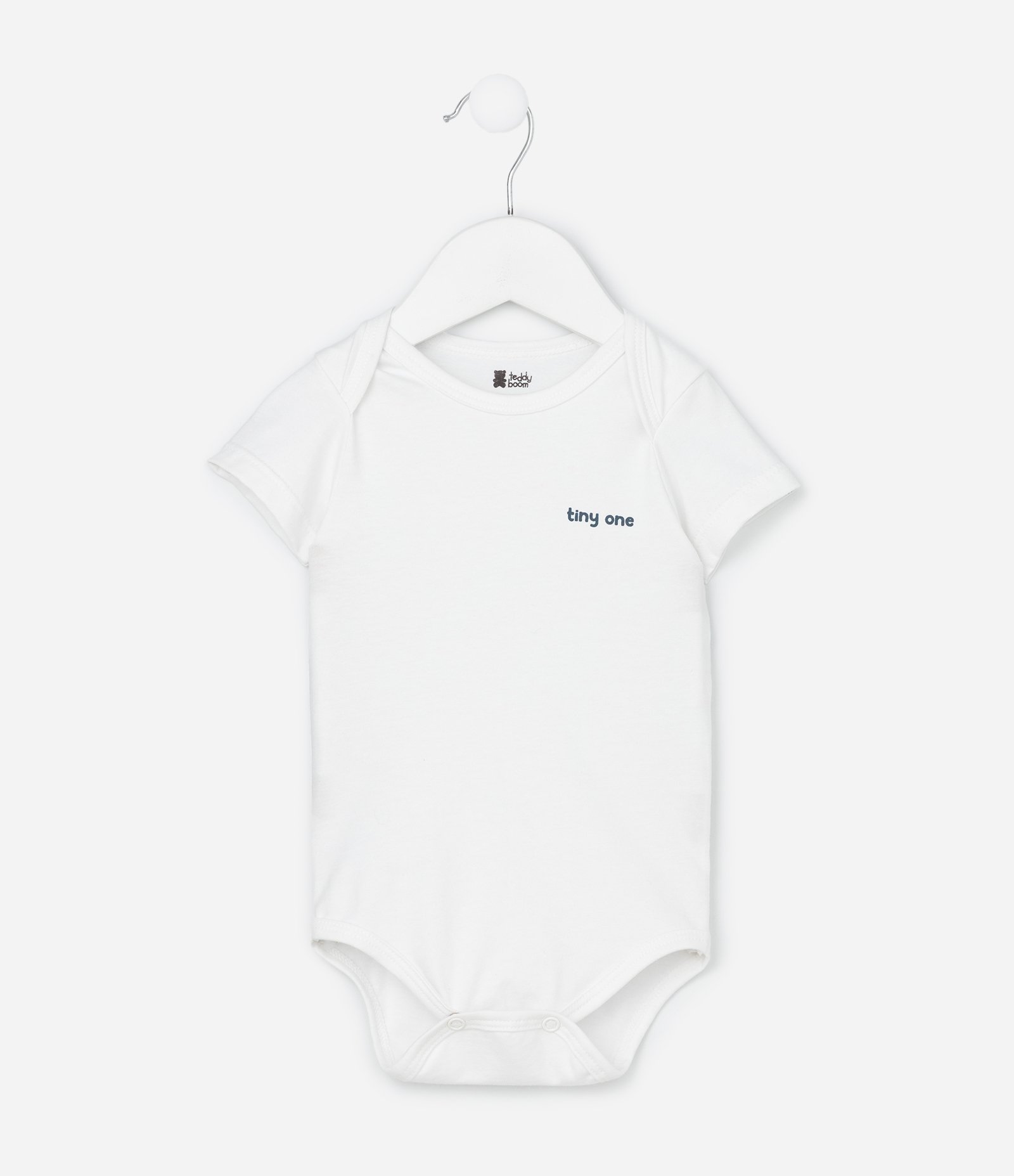 Conjunto Body Bermuda e Babador em Cotton Estampa de Listras - Tam 0 a 18 Meses Branco/Azul 4