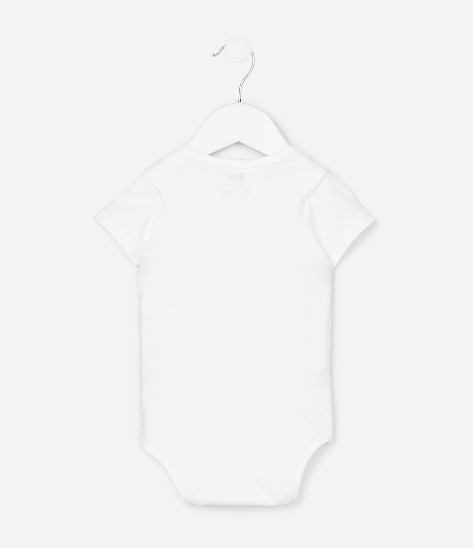 Conjunto Body Bermuda e Babador em Cotton Estampa de Listras - Tam 0 a 18 Meses Branco/Azul 5